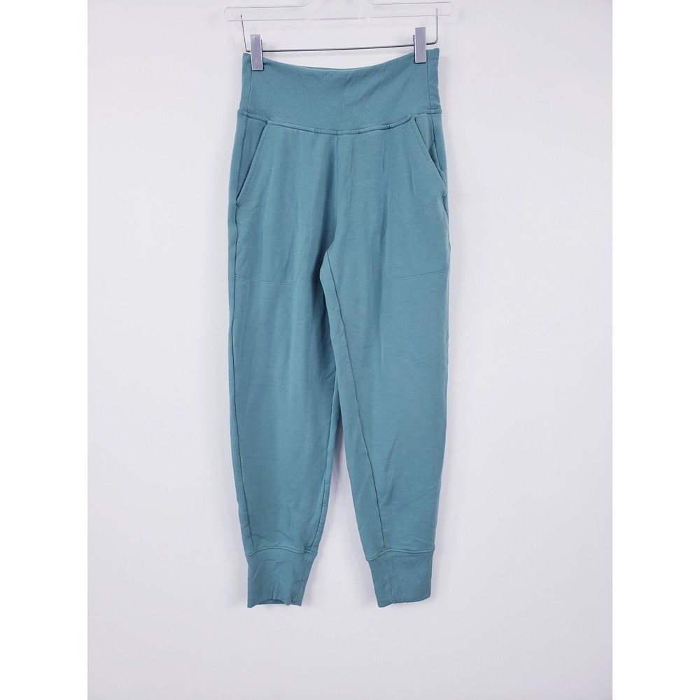 Athleta Coaster Luxe Jogger Teal Blue High Rise Fleece Sweatpants XXS 658312-26